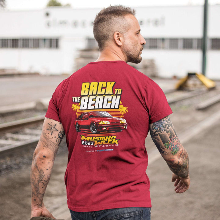 '23 Mustang Week Back 2 Beach Fox T-Shirt - Racing Shirts