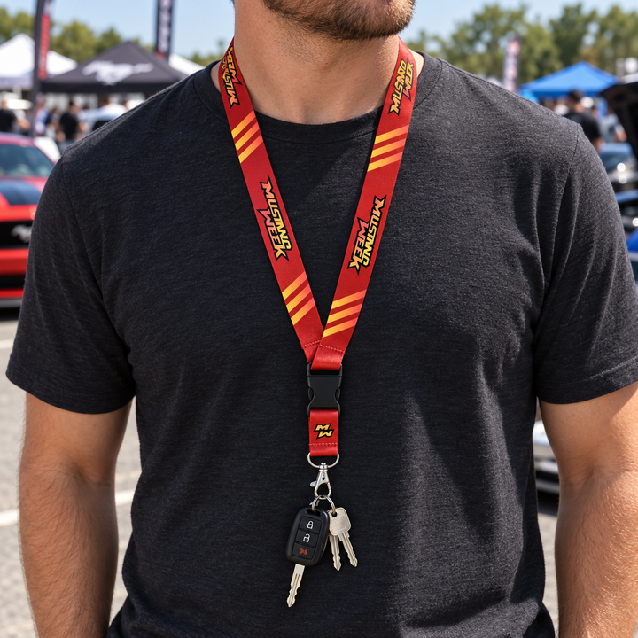 Mustang Week Red Lanyard